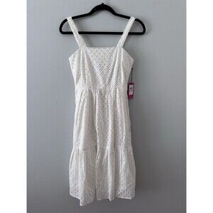 NWT Vince Camuto Ivory Cotton Eyelet Tiered Dress Women's‎ Size 2P